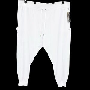WonderWink Aero Women's White Jogger Scrub Pants Plus Size 4XL Pull-on Cargo NWT